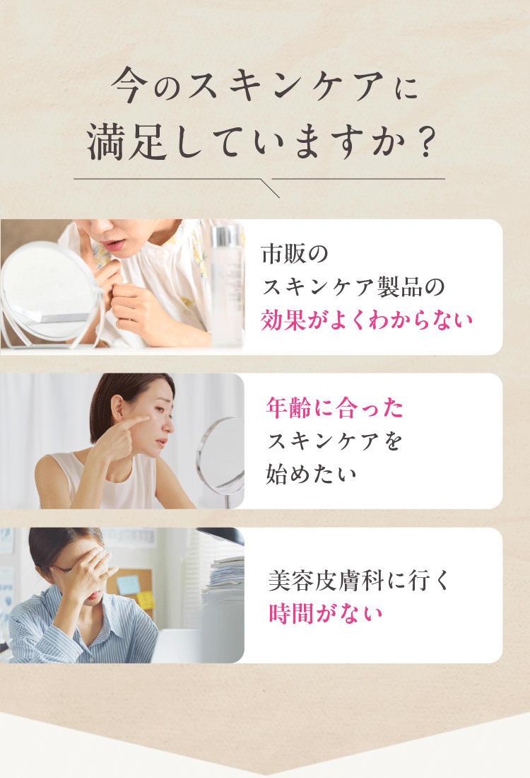 今のスキンケアに満足していますか？